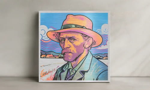 Colorful engraving